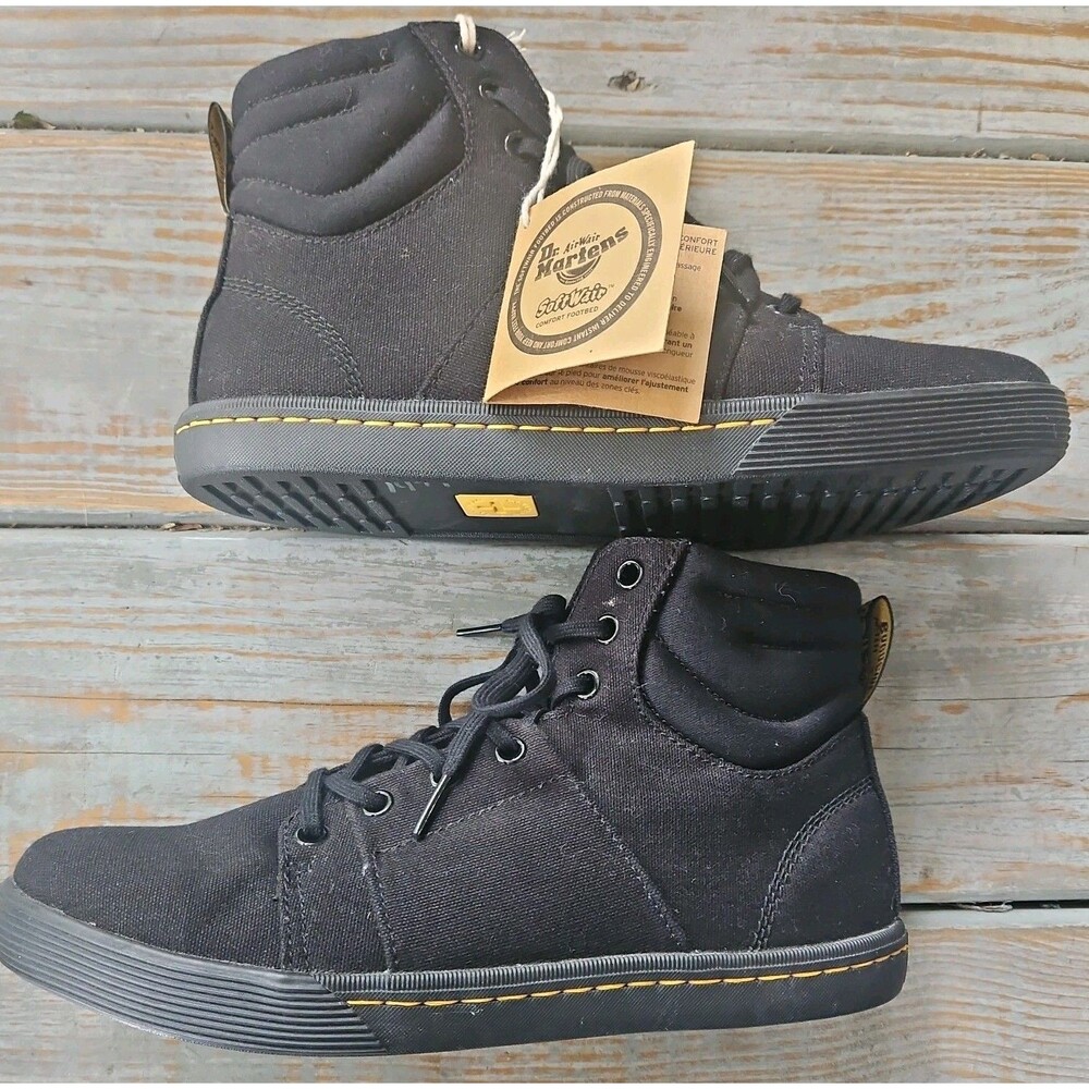 Dr. Martens ROZARYA Canvas Black Lace Up Side Zip Boots Sneakers Sz 9 NEW